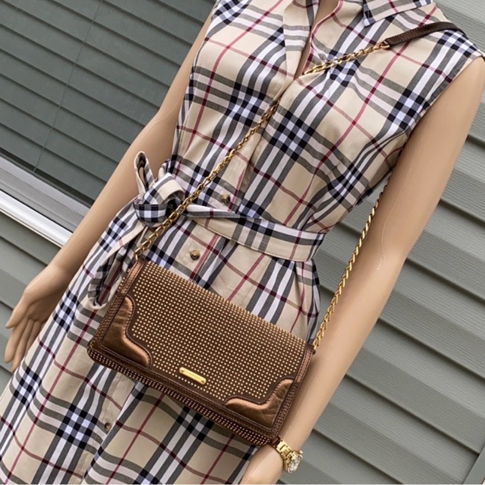 Burberry Brown Studded Crossbody Bag with Gold Hardware - Picture 8 of 10